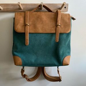 Sole Society Canvas Teal Green Backpack